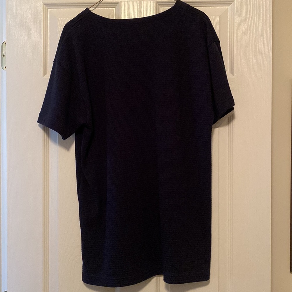 Milano Navy Ribbed Top - Picture 3 of 4